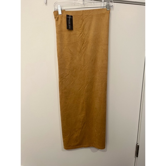 Fashion Nova Stayed For A Suede Skirt - Camel- Sz 3x - Picture 7 of 9
